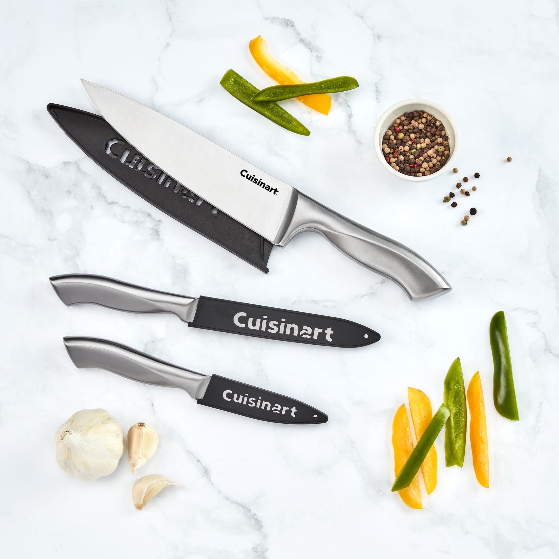 Classic Stainless Steel 3-Piece Knife Set with Blade Guards