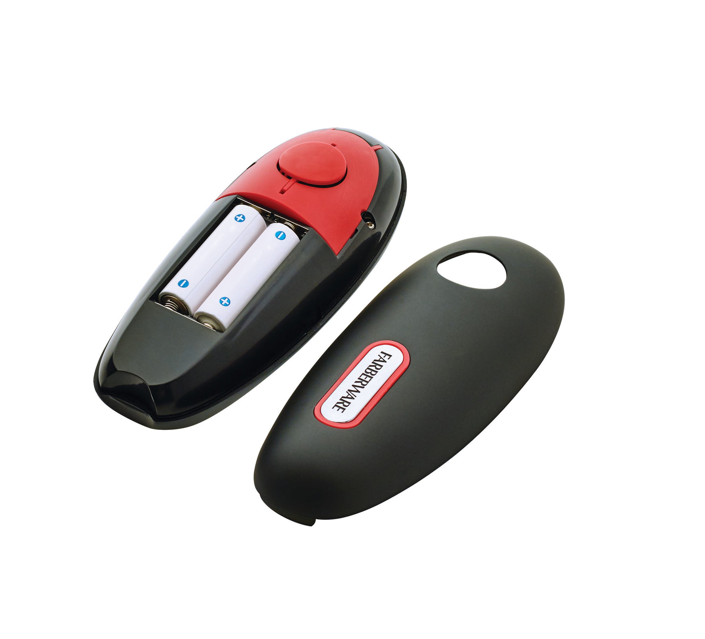Hands-Free Battery-Operated Black Can Opener in Red