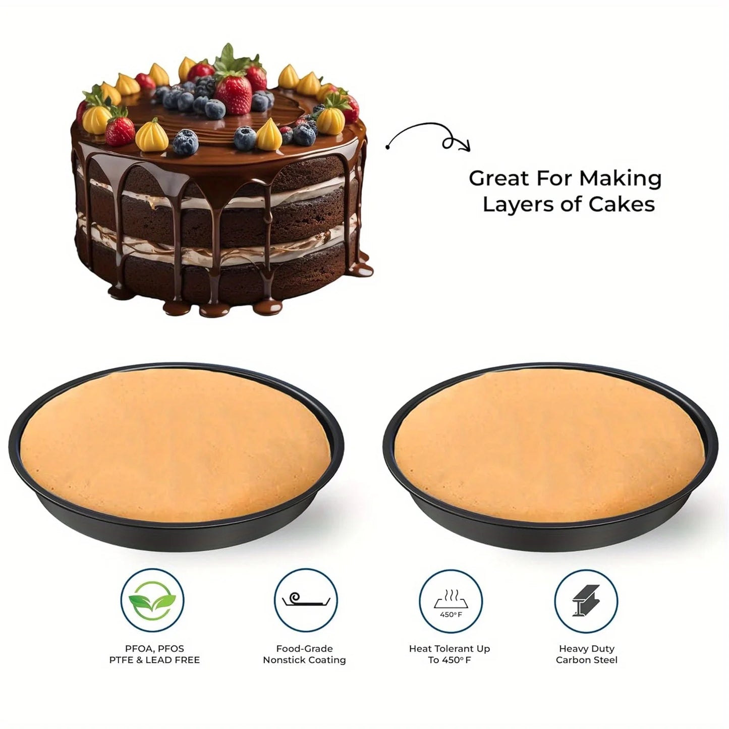 Premium 17 Piece Bakeware Sets | Carbon Steel, Non Stick & Oven Safe up to 500°F | Complete Baking Kit Includes 9 Inch round Cake Pans - Spring Form Pan - Cookie Sheets - Muffin Pan & Much More