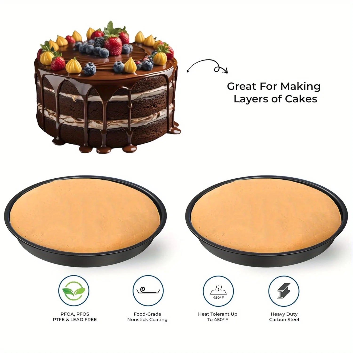 Premium 17 Piece Bakeware Sets | Carbon Steel, Non Stick & Oven Safe up to 500°F | Complete Baking Kit Includes 9 Inch round Cake Pans - Spring Form Pan - Cookie Sheets - Muffin Pan & Much More