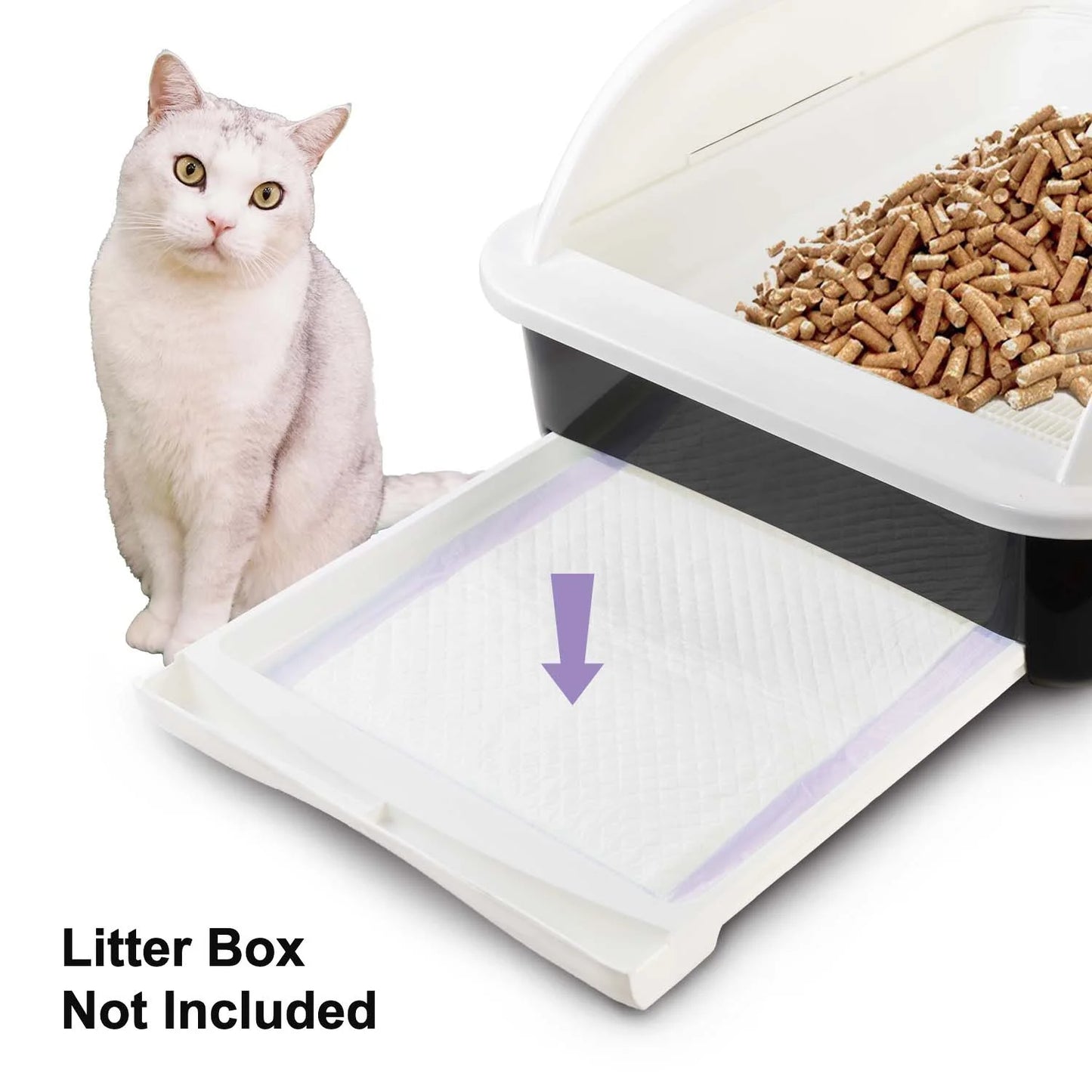 Cat Litter Box Pads - Generic Refill for Tidy Cats Breeze Litter System, Lavender Scent, 16.9" x 11.4", 40 Count