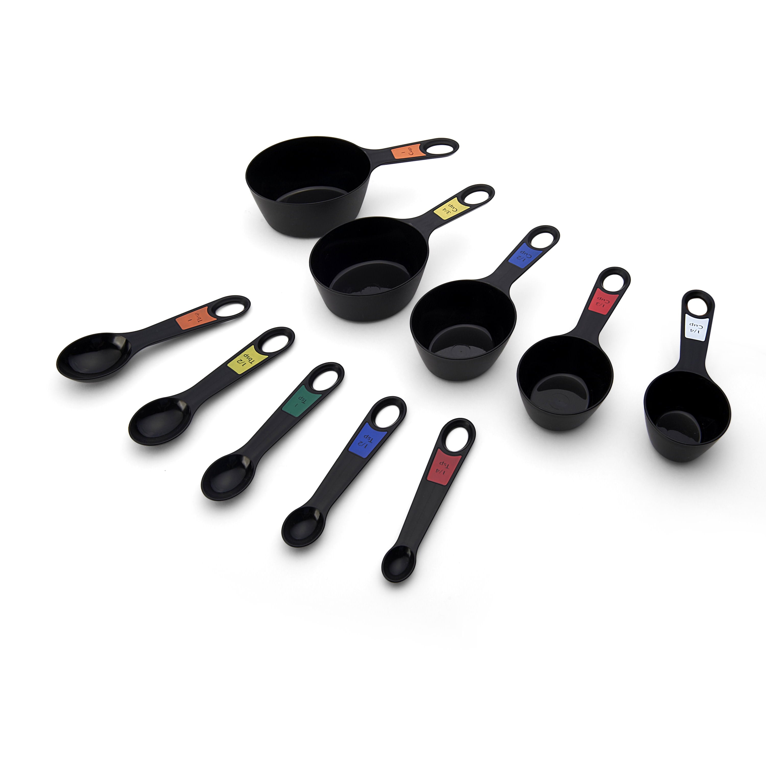 Professional 10 Piece Plastic Nesting Measuring Cup and Spoon Set - Thumbnail 3