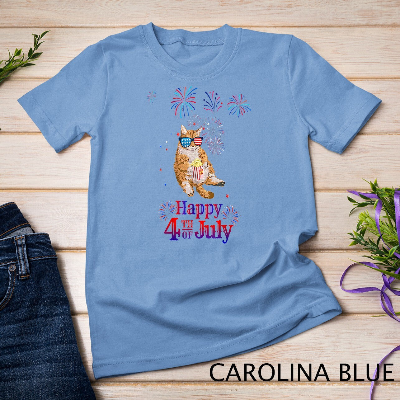 Patriotic Cat Shirt Happy 4Th of July T-Shirt Unisex T-Shirt