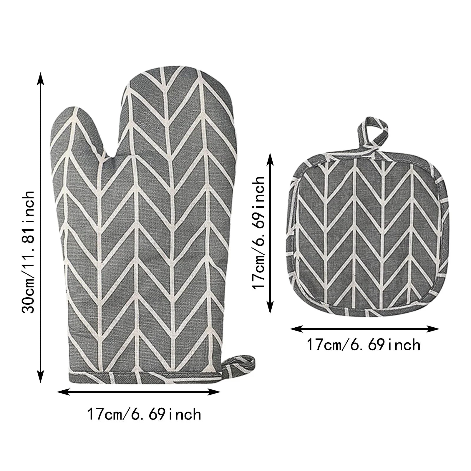 Kitchen Clearance Kitchen Organizers and Storage Set of 6 Oven Mitts and Pot Holders Kitchen Microwave Mitts Heat Oven Mittens and Oven Hot Mitts Pad for Cooking Grey