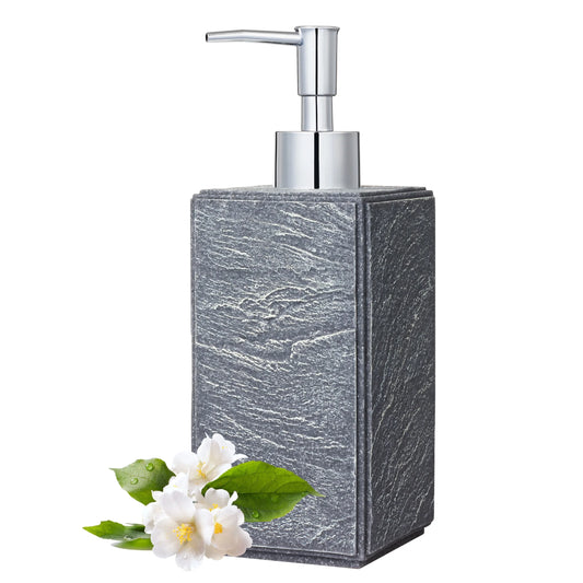 Soap Dispenser with Pump, [10.15 Oz] Resin with Shale Finish, Hand Soap Dispenser for Bathroom, Dish Soap Dispenser for Kitchen, Refillable Liquid - Grey
