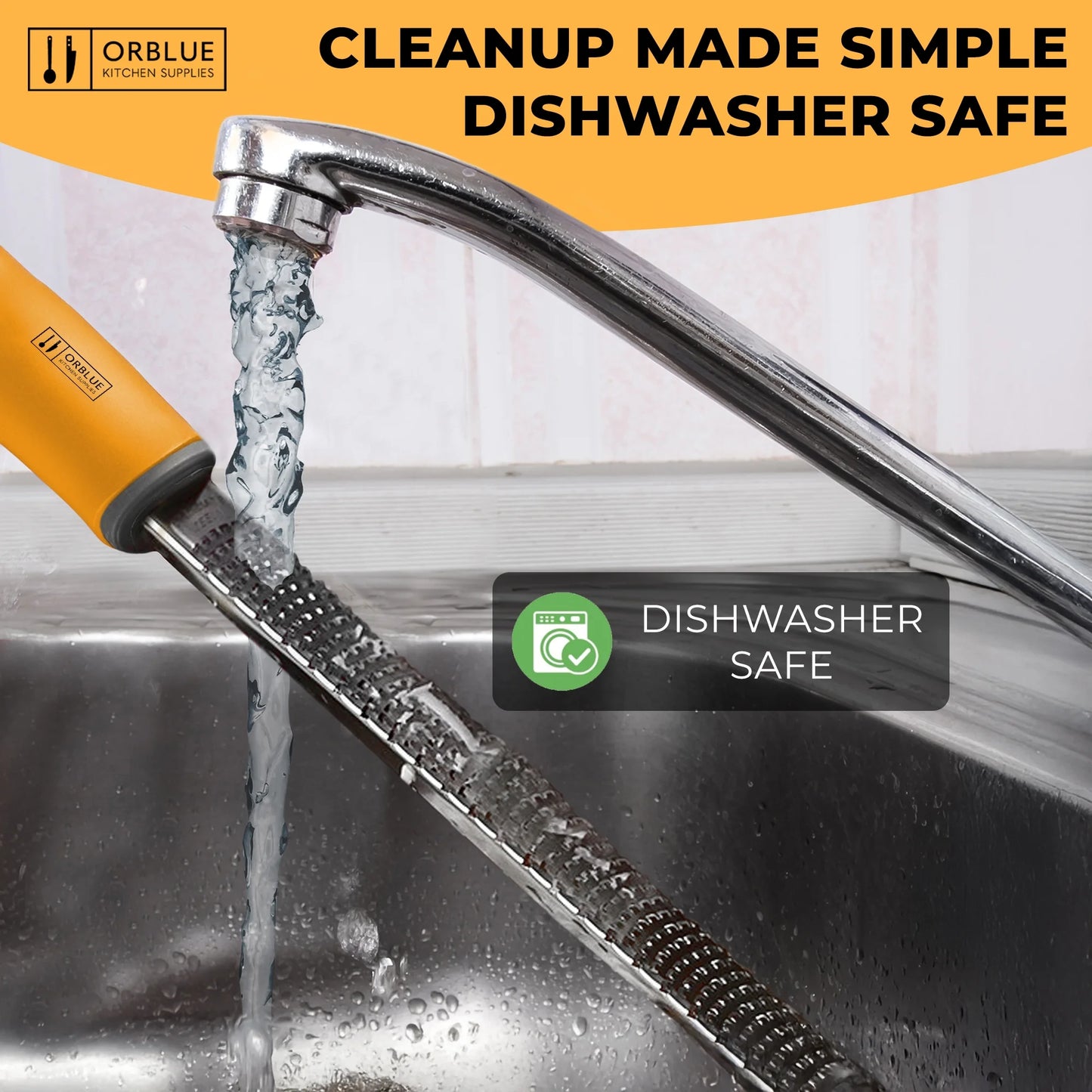 Lemon Zester & Cheese Grater - Premium Citrus Zester, Kitchen Grater for Parmesan, Chocolate, Fruits, Vegetables, Ginger, Garlic, Nutmeg - Stainless Steel Blades with Protective Cover, Orange