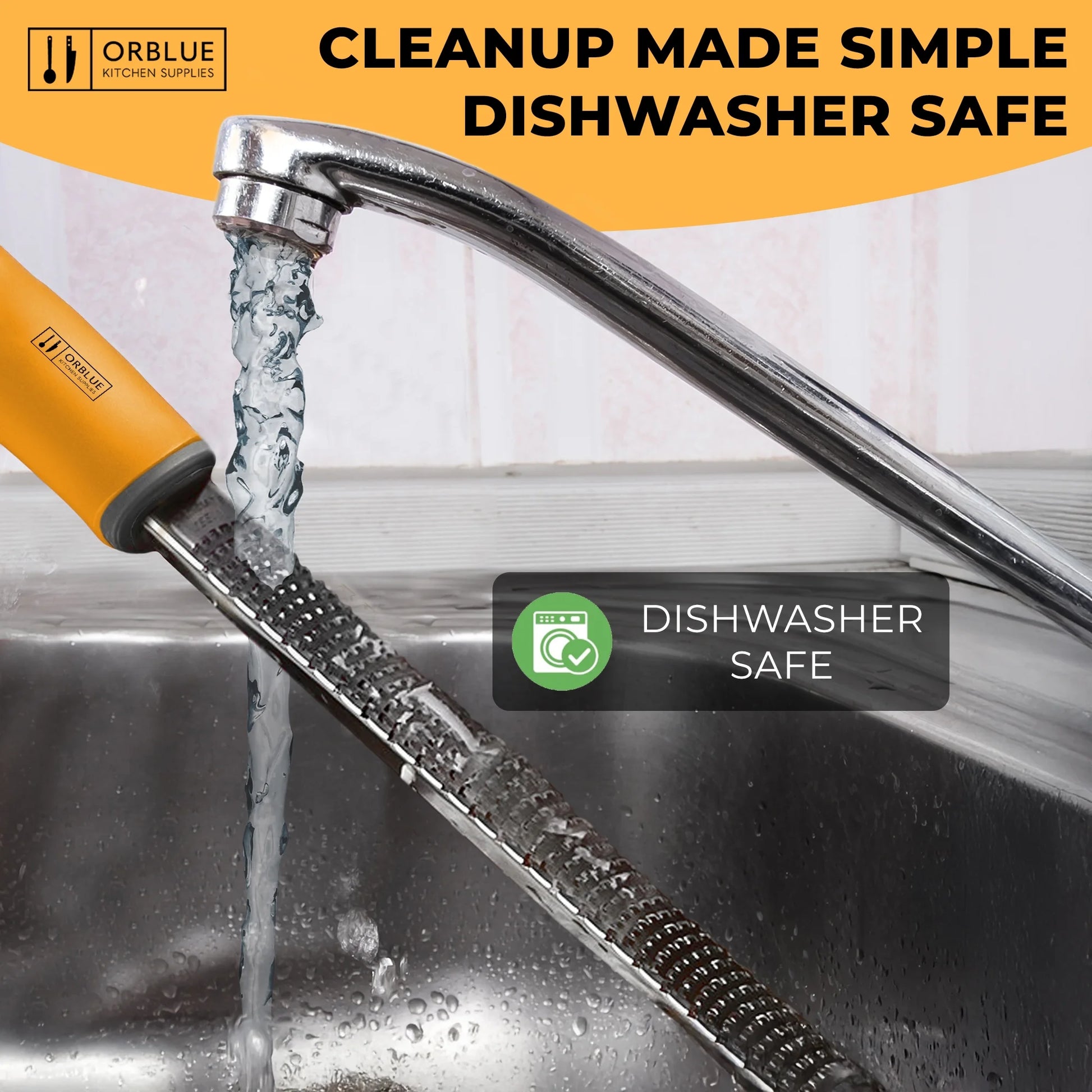 Lemon Zester & Cheese Grater - Premium Citrus Zester, Kitchen Grater for Parmesan, Chocolate, Fruits, Vegetables, Ginger, Garlic, Nutmeg - Stainless Steel Blades with Protective Cover, Orange