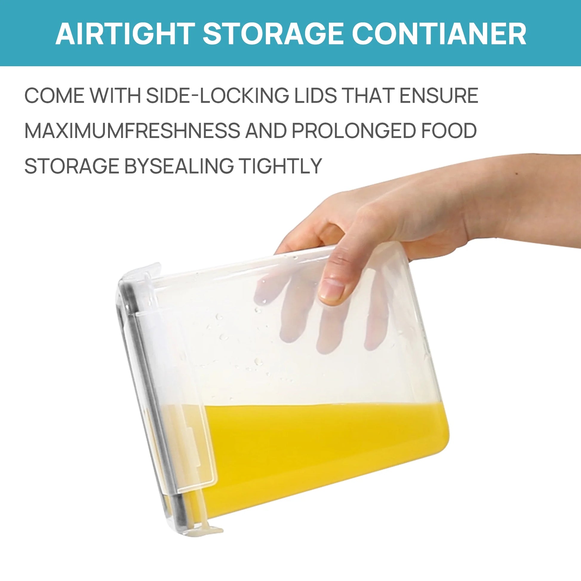 Airtight Food Storage Containers 16 Pcs/1.6L- Plastic BPA Free Kitchen Pantry Storage Containers, Black