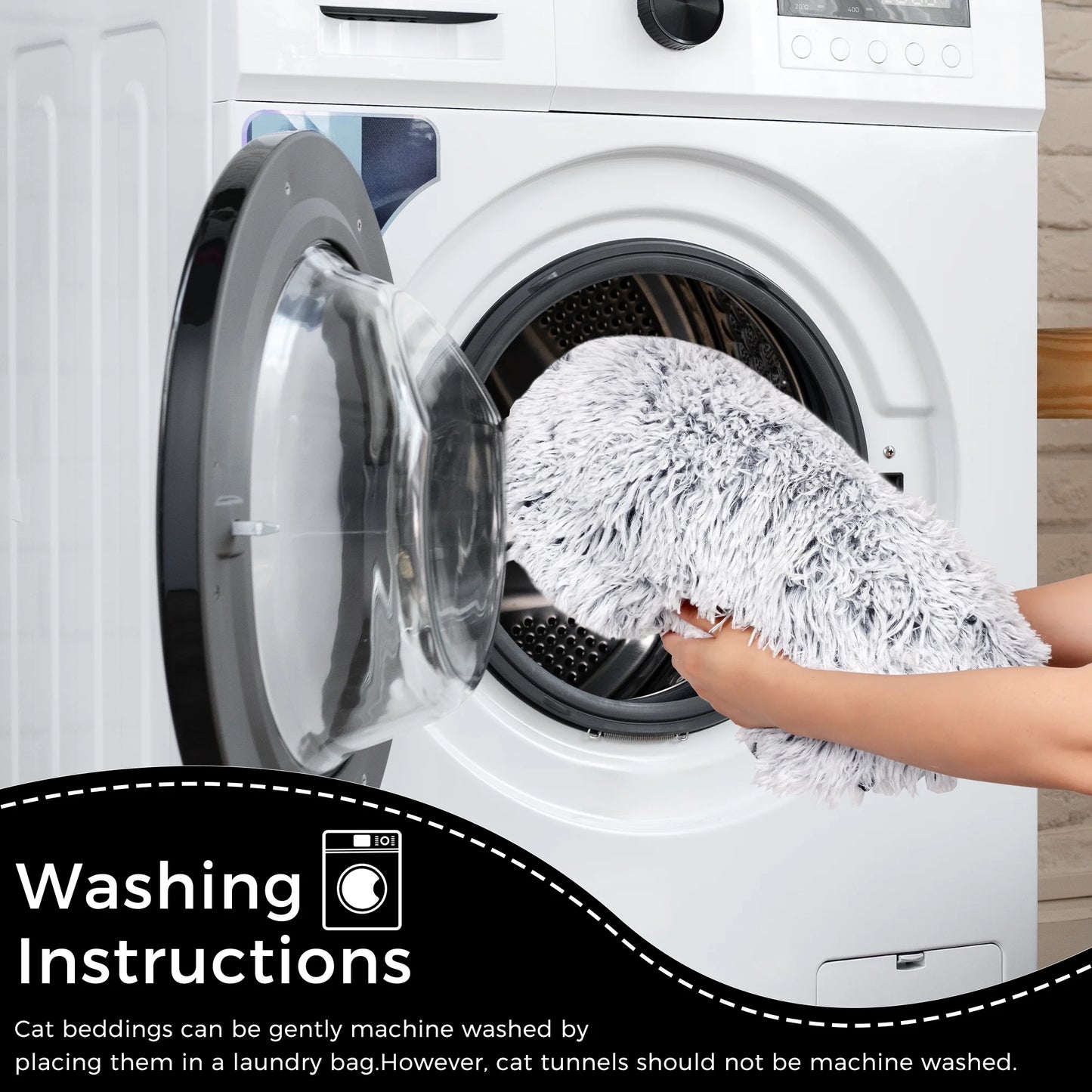 Multifunctional Plush Cat Tunnel with Integrated Bed for Indoor Cats, Suitable for Small to Large Cats, Kittens, Rabbits, and Puppies