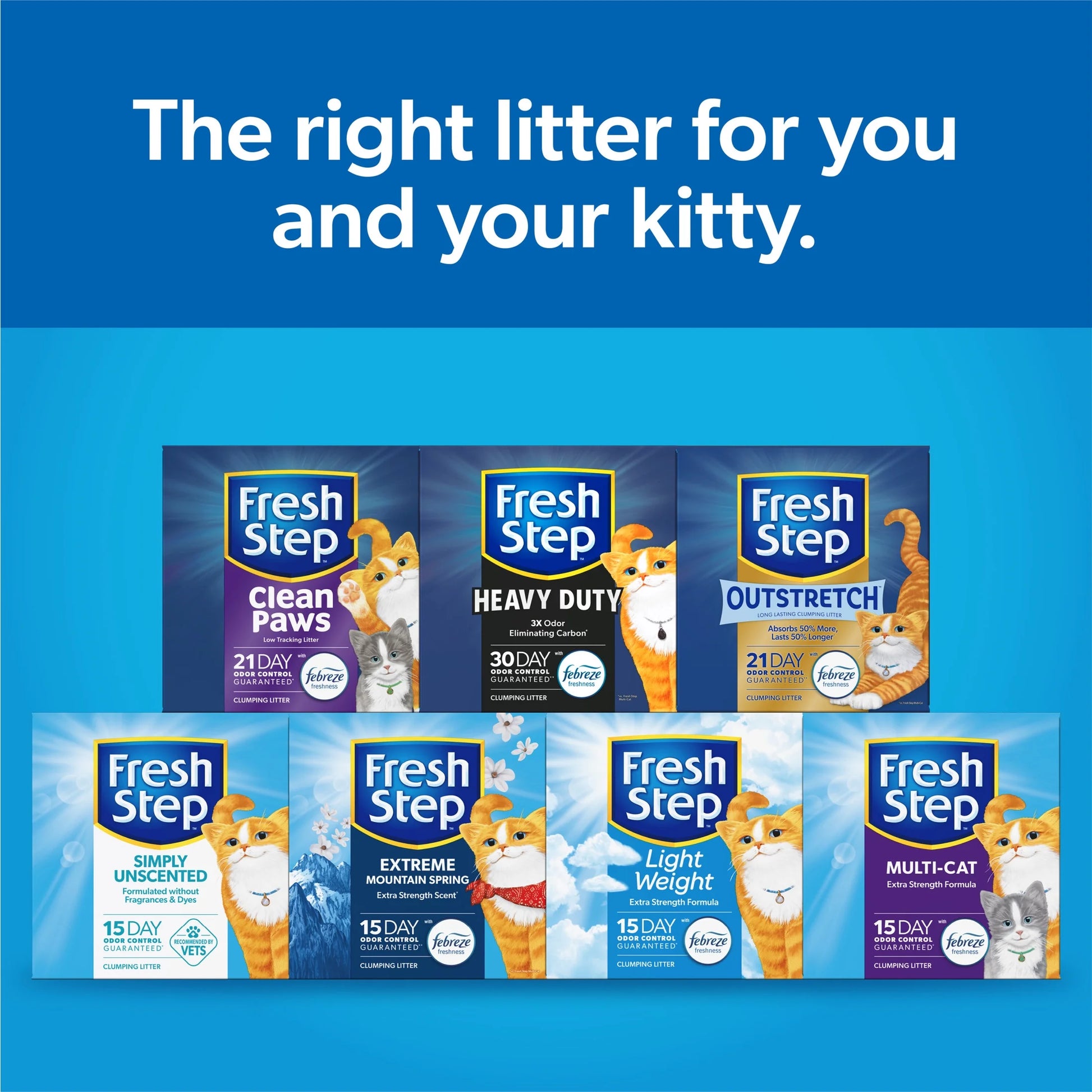 Multi-Cat Scented Clumping Cat Litter with the Power of Febreze, 38 Lbs