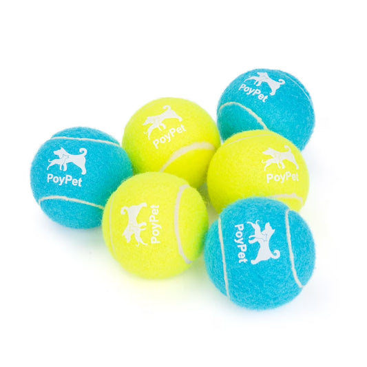 Interactive Tennis Ball Dog Toys - 6-Pack Chew Toys for Outdoor Training for Small, Medium, and Large Dogs