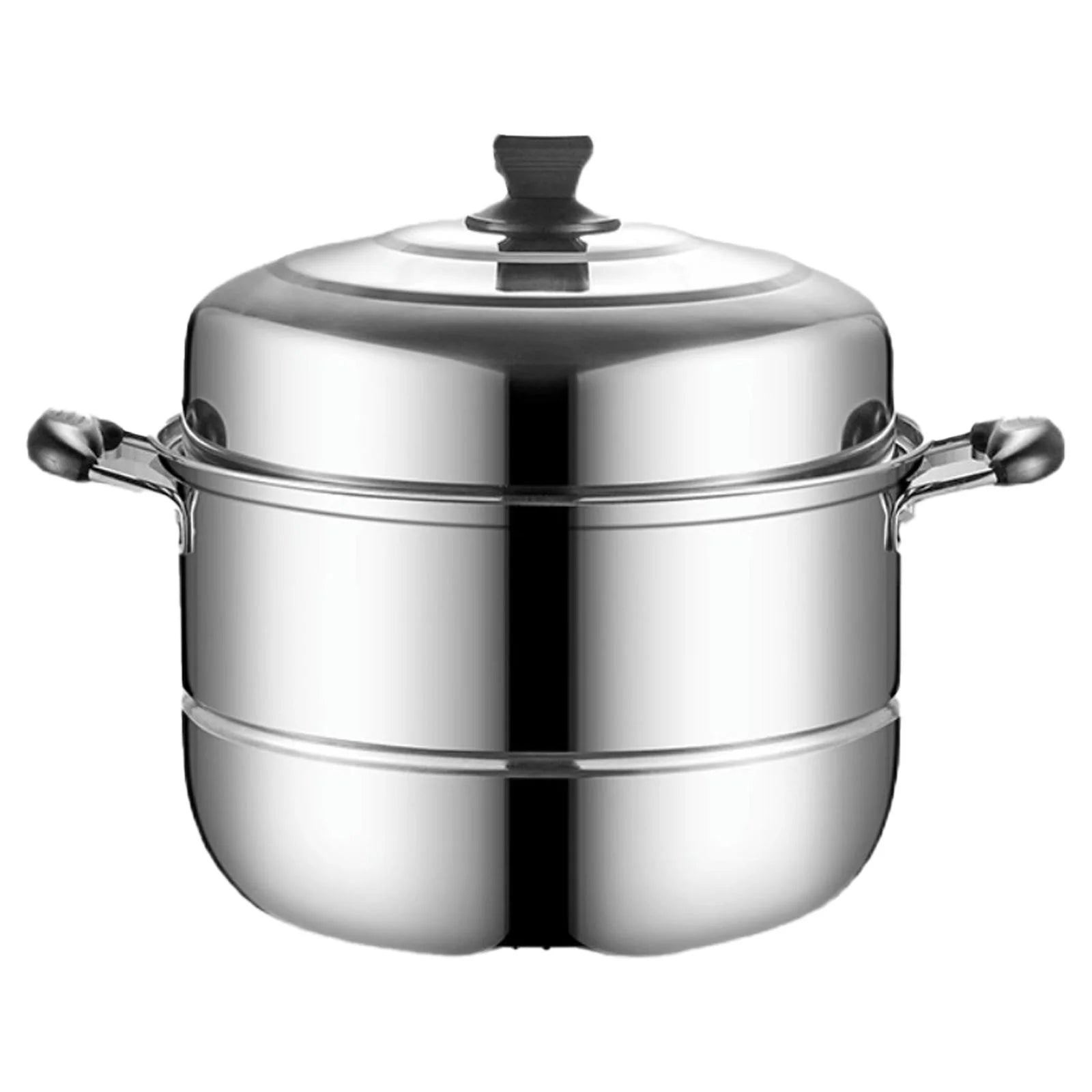 Food Steamer Steamer Pot Dumpling Steamer 11Inch Thickened Stainless Double Layer Steaming Pot for Cooking Steamer Pot Multipurpose Stainless Steel Steaming Pot Cookware with Handle Cooking Utensils