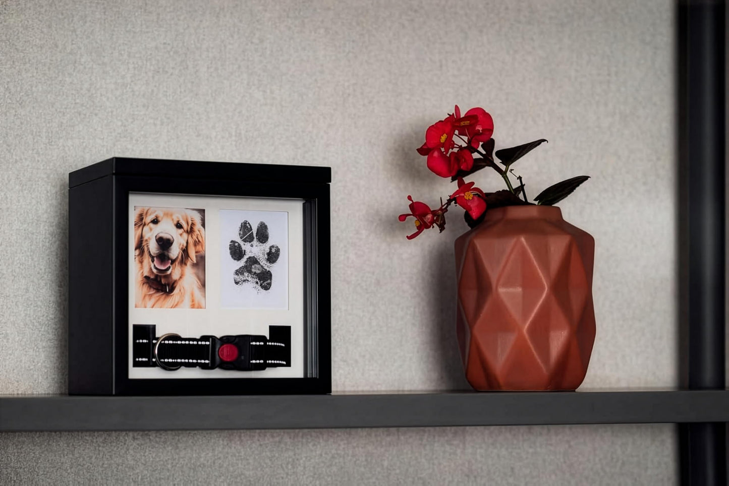 OtterPets Dog Urn for Ashes, 4 Customizable Displays with Paw Print Ink Kit and Flannel Bag, Pet Urns for Dogs Ashes, Pet Cremation Box, Cat Urn for Ashes, Dog Ashes Keepsake (Black)