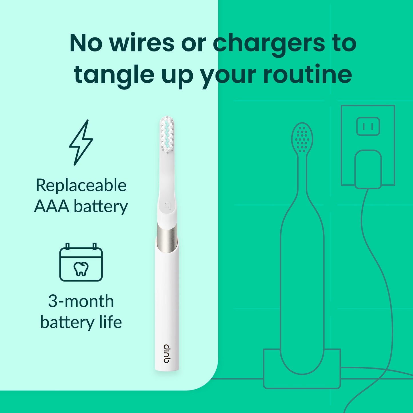 Quip Metal Sonic Electric Toothbrush for Adults - Time Travel & Soft Bristles with Travel Case & Replacement Brush Head - 3 Month Battery Life, Moonlight Champagne