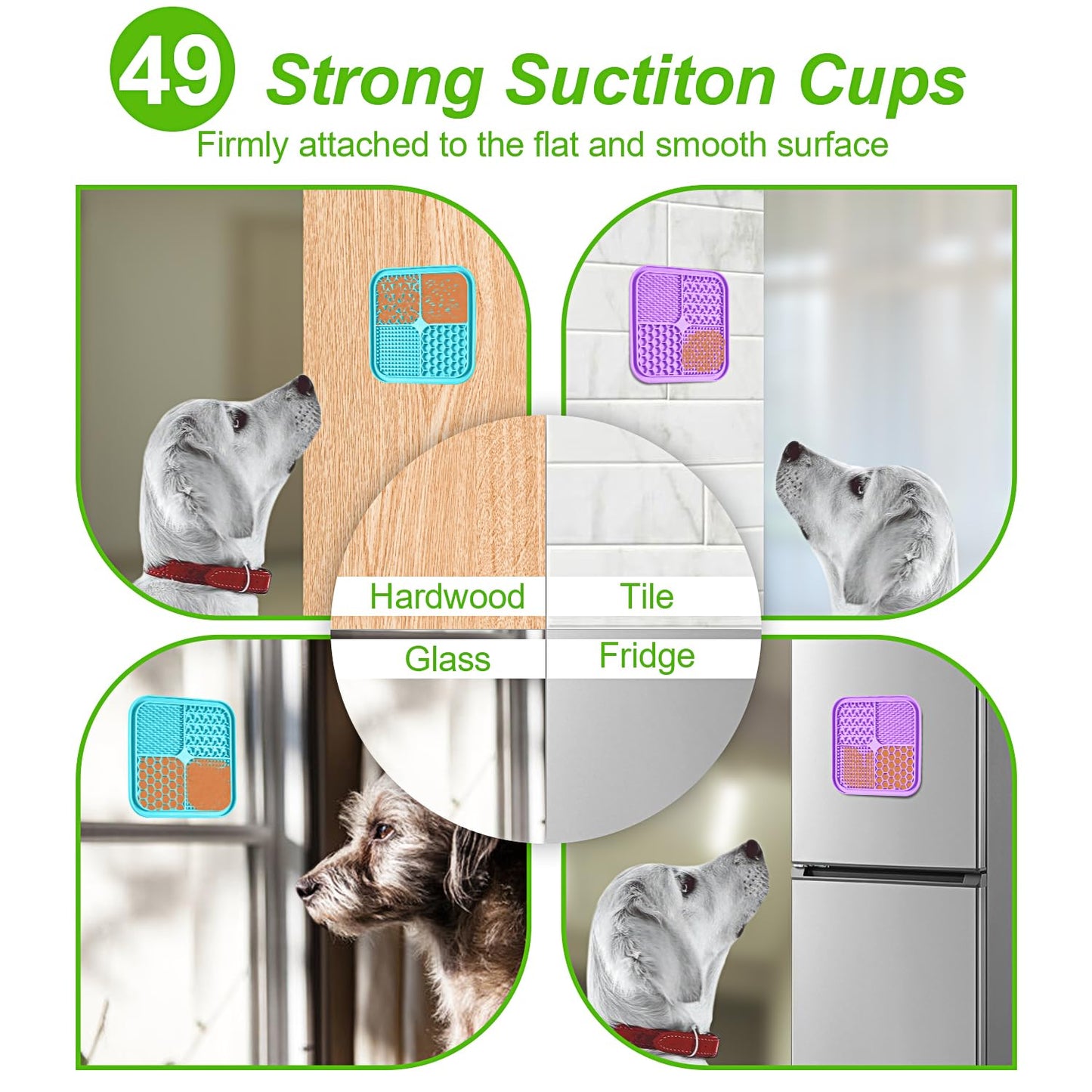 LUKITO 3PCS Lick Mat for Dogs and Cats, Licking Mat with Suction Cups for Anxiety Relief, Cat Peanut Butter Lick Pad for Boredom Reducer, Dog Enrichment Toy, Dog Lick Mat for Bathing Grooming