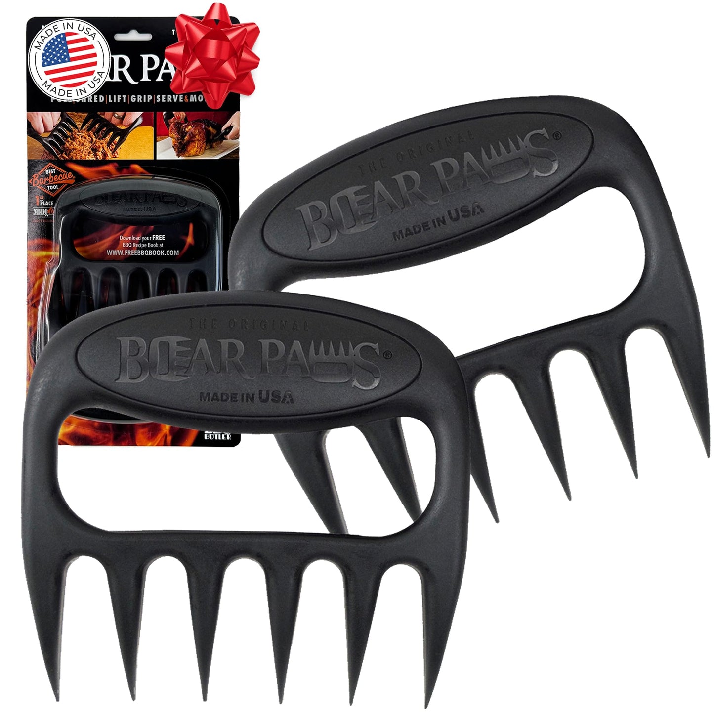 The Original Bear Paw Meat Shredder - Claws for Shredding Pork, Chicken & Any Meat (Black)