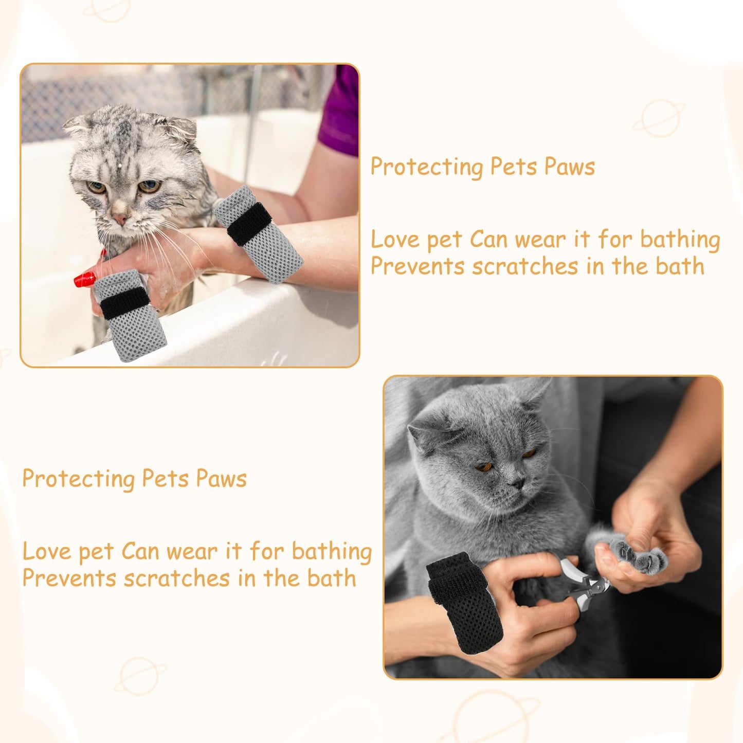 Cat Claw Covers,8Pack Shoes Booties for Cats Mittens to Prevent Scratching Socks Adjustable Breathable Mesh Puppy Indoor Gloves Paw Kitten Boots Suitable for Bathing and Nail Trimming (Grey + Black)
