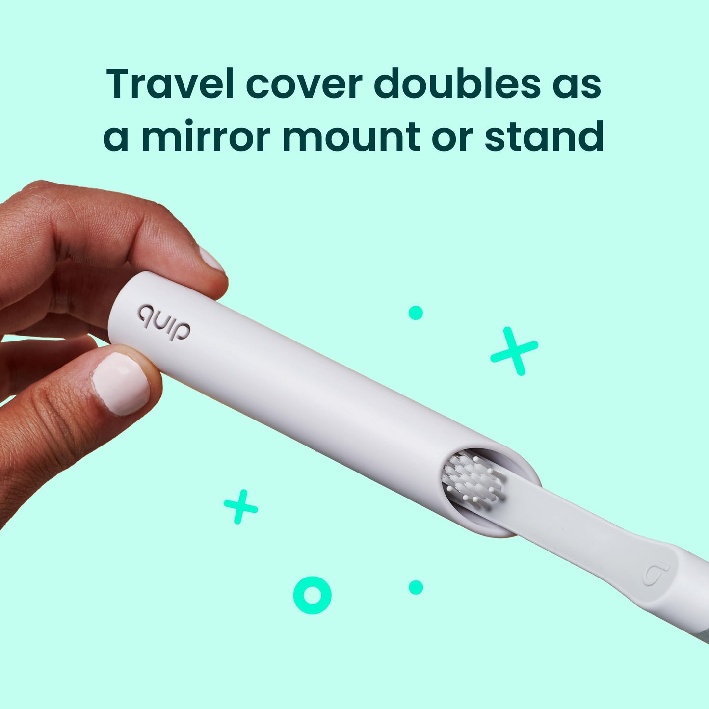 Quip Metal Sonic Electric Toothbrush for Adults - Time Travel & Soft Bristles with Travel Case & Replacement Brush Head - 3 Month Battery Life, Moonlight Champagne