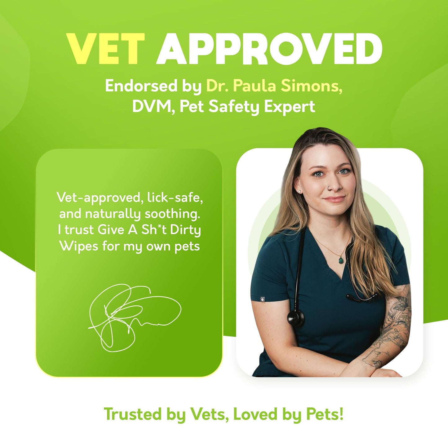 Lick-Safe Daily Pet Wipes for Dogs & Cats - Vet-Approved & Hypoallergenic - Cleans Mud, Odor & Dander - Wipes for Paws, Face & Butt - 10% to Charity - Earth-Friendly & Unscented Cleaning - Pack of 100