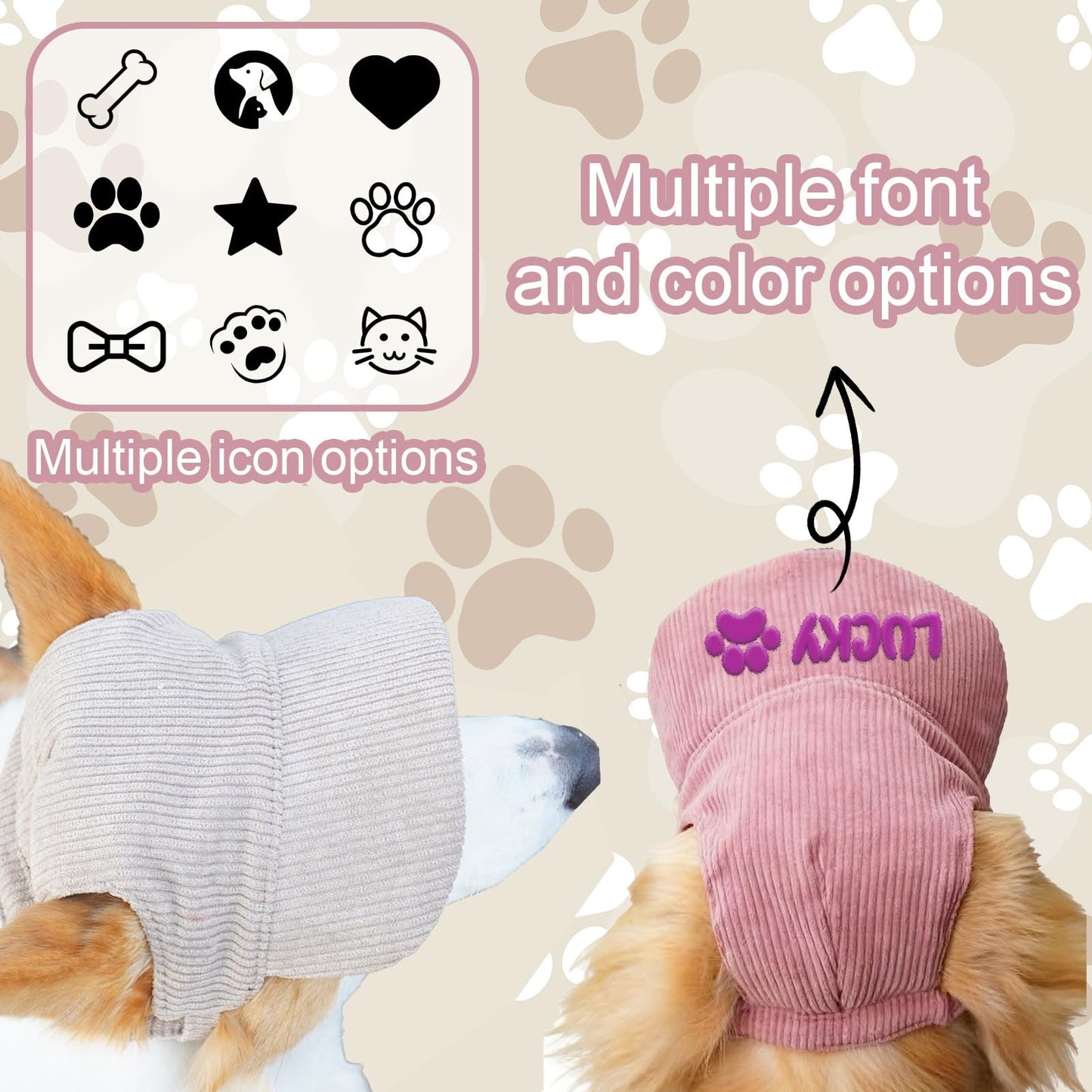 Personalized Dog Hat with Embroidered Name Puppy Hat Baseball Cap with Ear Holes Small Medium Large Size (Style 1)