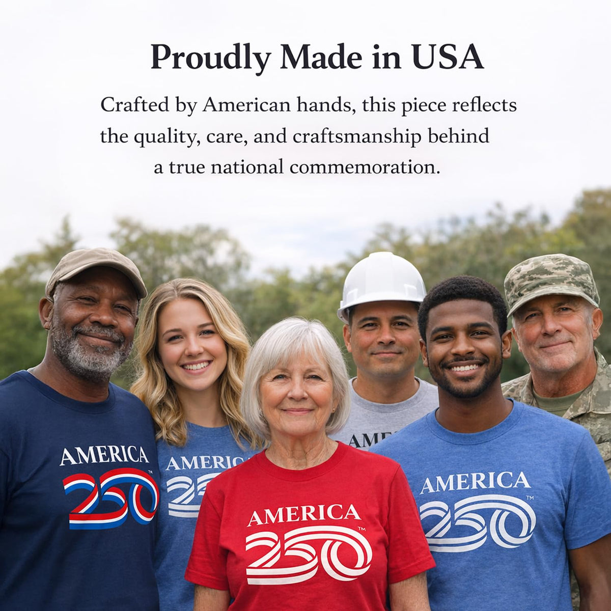 AMERICA 250 250 Anniversary USA Shirt, America250 Official Classic Dark Navy Cotton Tee 5.4oz, 4th of July Shirts Women & Men, Licensed & Official Merchandise (US, Alpha, X-Large, Regular)