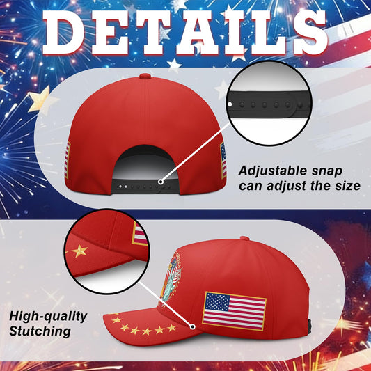 250 Anniversary USA Hat Eagle & Liberty & Cross 1776-2026 United States 250th Hats Patriotic Patterned Baseball Cap for Men Women Red