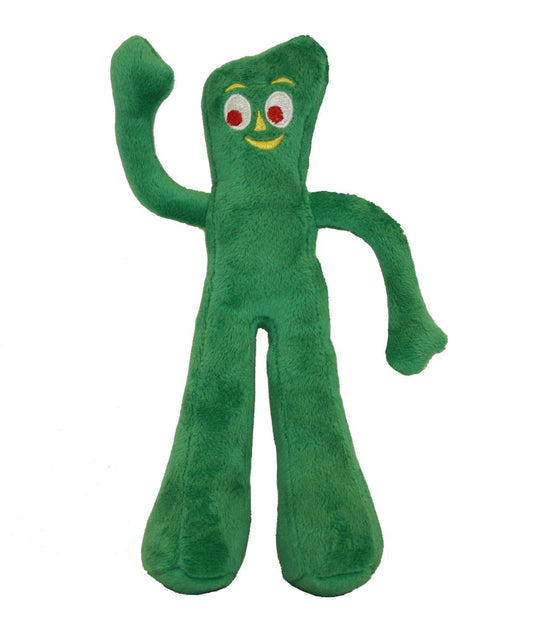 Multipet Gumby Dog Plush Toy - Squeaky Dog Toy for All Dogs - Extra Soft Plush Dog Toy w/ Flexible Legs & Arms - Stuffed Animal Dog Toy for Cuddling & Playing - Cute Dog Pet Toy (9", Green)