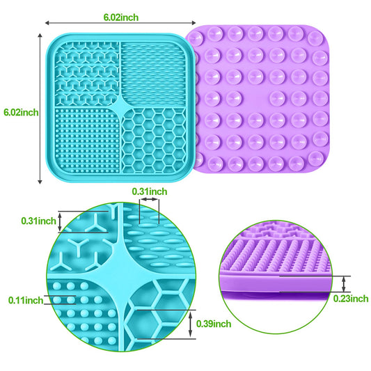LUKITO 3PCS Lick Mat for Dogs and Cats, Licking Mat with Suction Cups for Anxiety Relief, Cat Peanut Butter Lick Pad for Boredom Reducer, Dog Enrichment Toy, Dog Lick Mat for Bathing Grooming