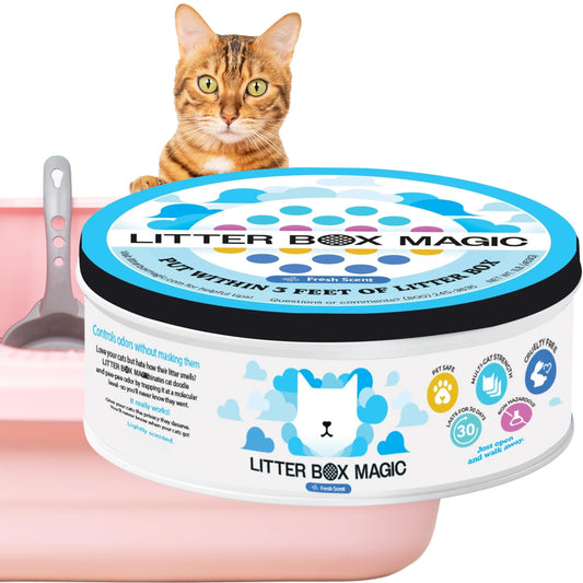 Litter Box Magic Cat Litter Deodorizer Jar (Fresh Scent, 16 Oz, Pack of 1) - Cat Litter Odor Absorber Gel In A Jar - Litter Box Pet Air Freshener - Litter Odor Eliminator to Freshen Air