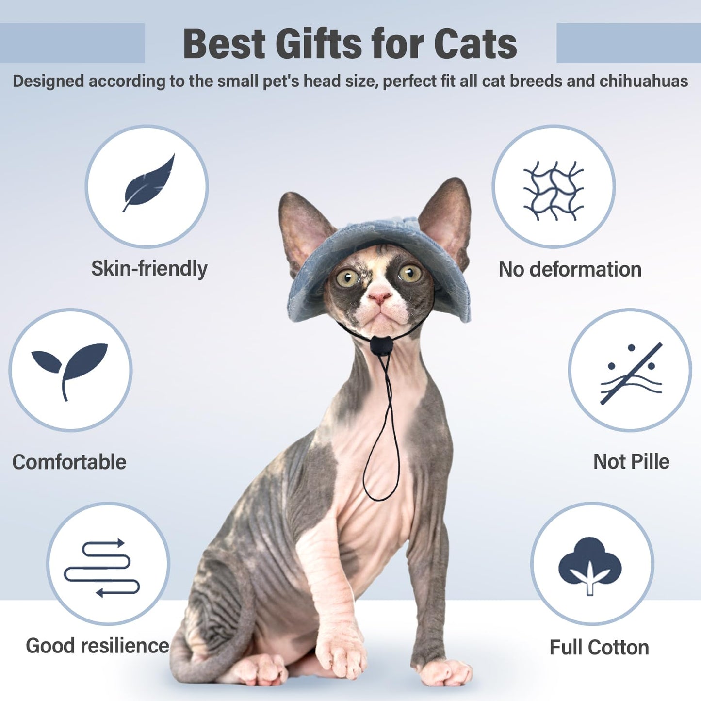 DENTRUN Cat Hats for Cats Only, Cat Cowboy Hats with Ear Holes Tiny Pets Birthday Party Costume, Cat Headwear Mini Cowboy Hat, Funny Sombrero Kitten Hat Chihuahua Beanie Cap Party Decorations