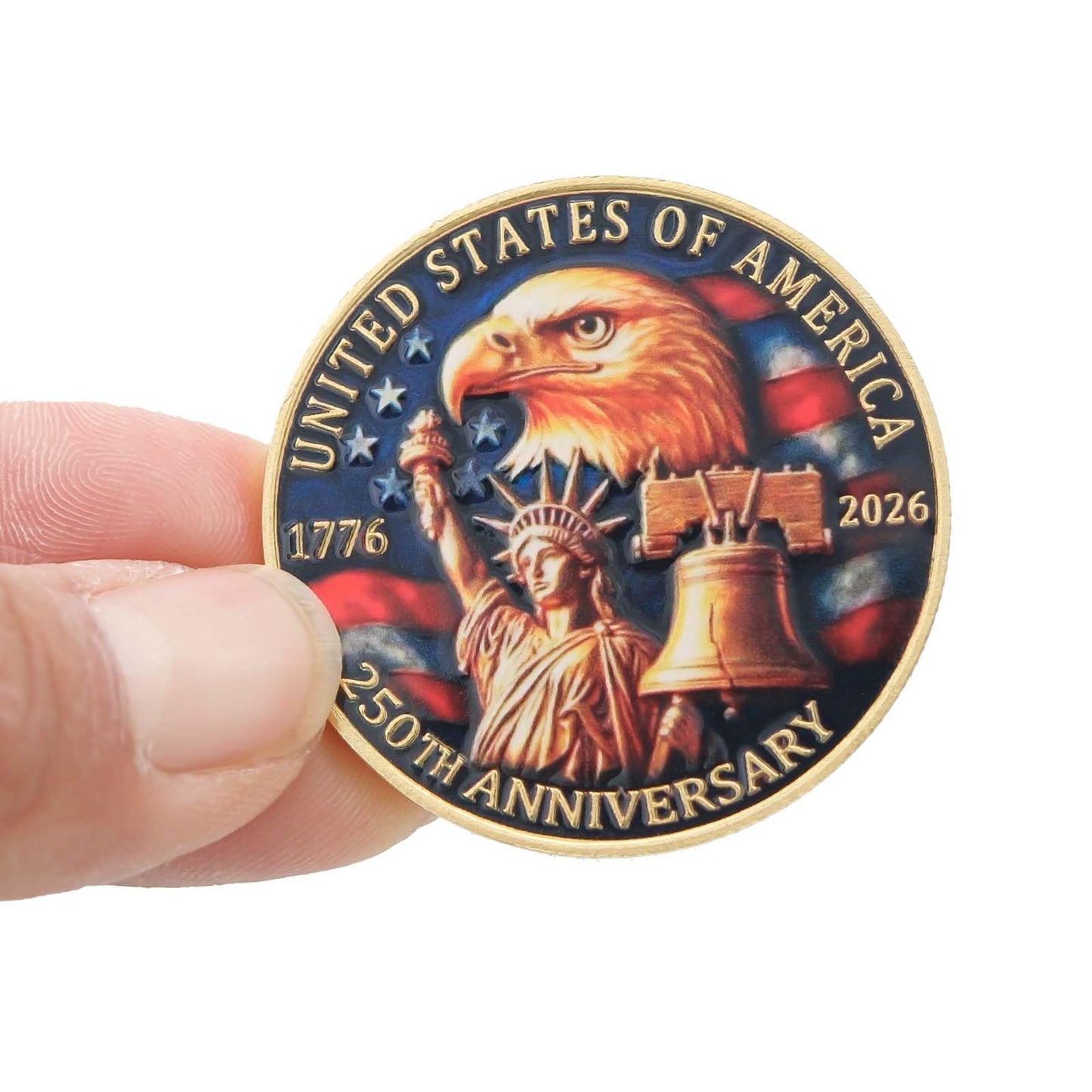 250 Anniversary Coin 250th Year American USA Anniversary Commemorative Coin Merch Merchandise with Case Collectible Gifts