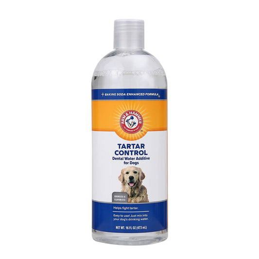 Arm & Hammer Dog Water Additive for Dental Care - Bad Breath Eliminator for Dogs & Dog Breath Freshener - Dog Tooth Plaque Cleaner & Dog Tartar Remover - 16 Fl Oz Dental Rinse for Dogs - Pack of 1