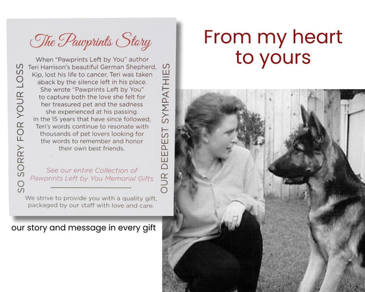Pet Memorial Wind Chime - 18" Metal Casted Pawprint Wind Chime - A Beautiful Remembrance Gift for a Grieving Pet Owner - Includes Pawprints Left by You Poem Card