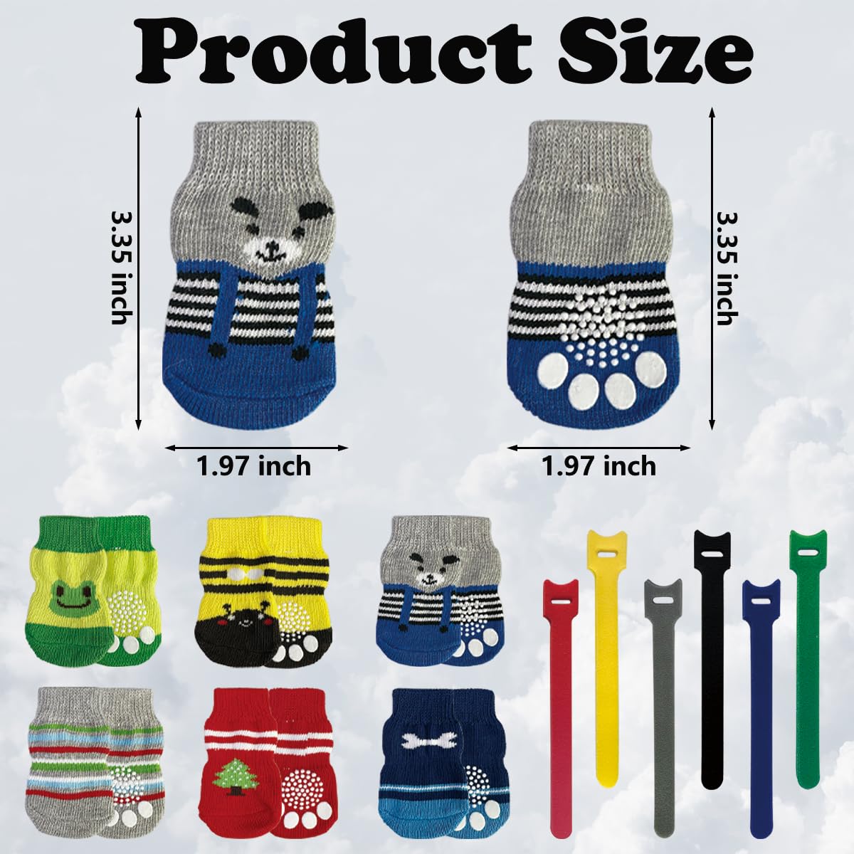 24Pcs Cat Mittens to Prevent Scratching,Cute Patterned Non Slip Cat Booties,Multi Colored Cat Shoes with Adhesive Tabs,Ideal for Bathing Cats,Trimming Nails Walking Puppies