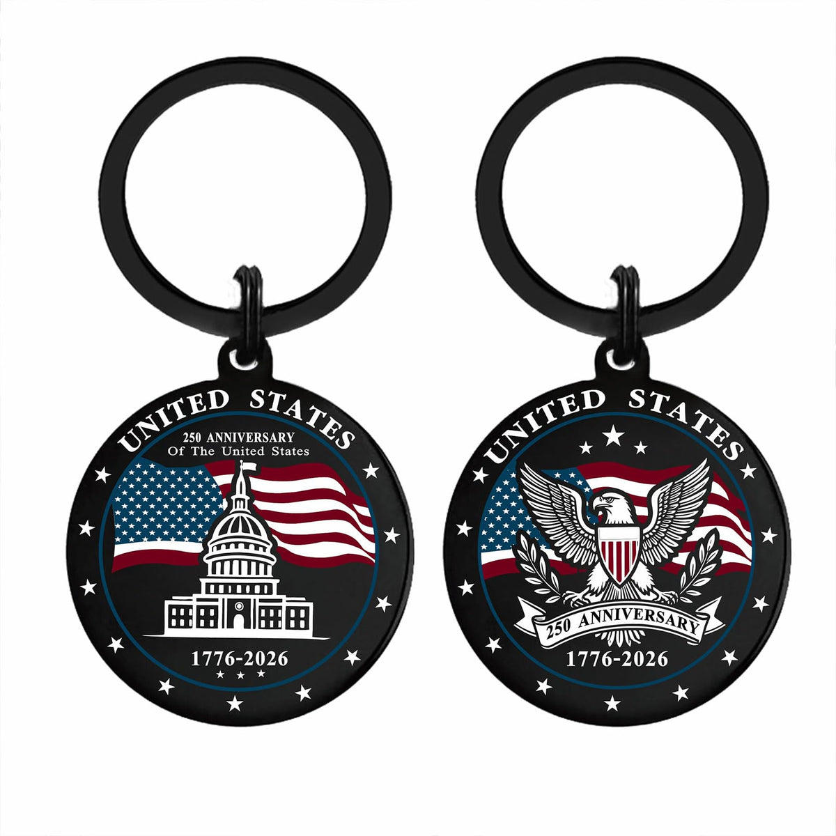 Viayen 250th Anniversary Keychain - 4th of July Decorations for Independence Day Gifts Patriotic 250 Years America 1776-2026 Gifts