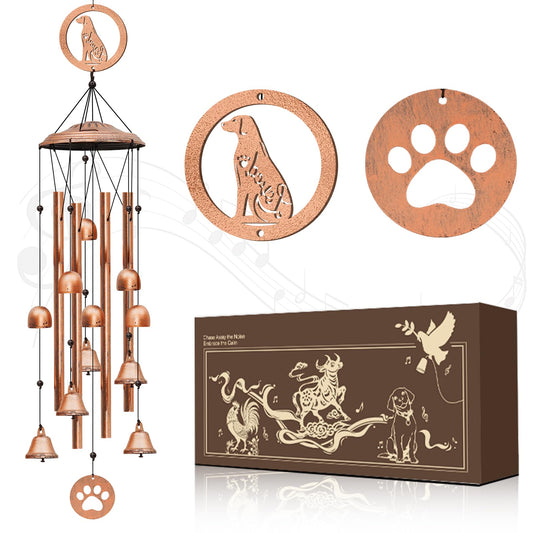 Dog Wind Chimes for Outside, Dog Gifts for Dog Lovers, Unique Memorial Sympathy Gift, Aluminum Windchimes Outdoors Garden Decor