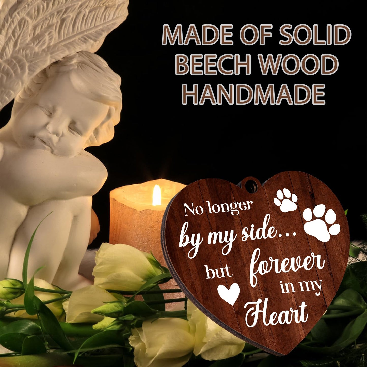 Vetbuosa Dog in Heaven Memorial Picture Frame,Loss of Dog Sympathy Gift, Dog Memorial Gifts for Loss of Dog, Dog remembrance Gift,Rotating Wooden Dog Picture Frame 4x6 Photo