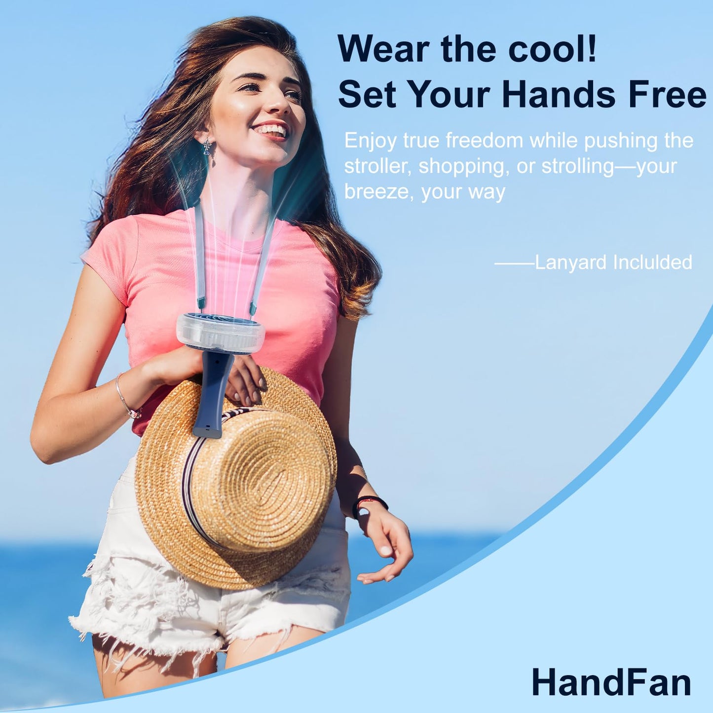 HandFan Upgraded Portable Handheld Misting Fan, Rechargeable Personal Mister Fan, Spray Water Mist Fans, Mini Cooling Hand Fans for Summer Beach Travel Concerts, Gifts for Women(Royal Blue)