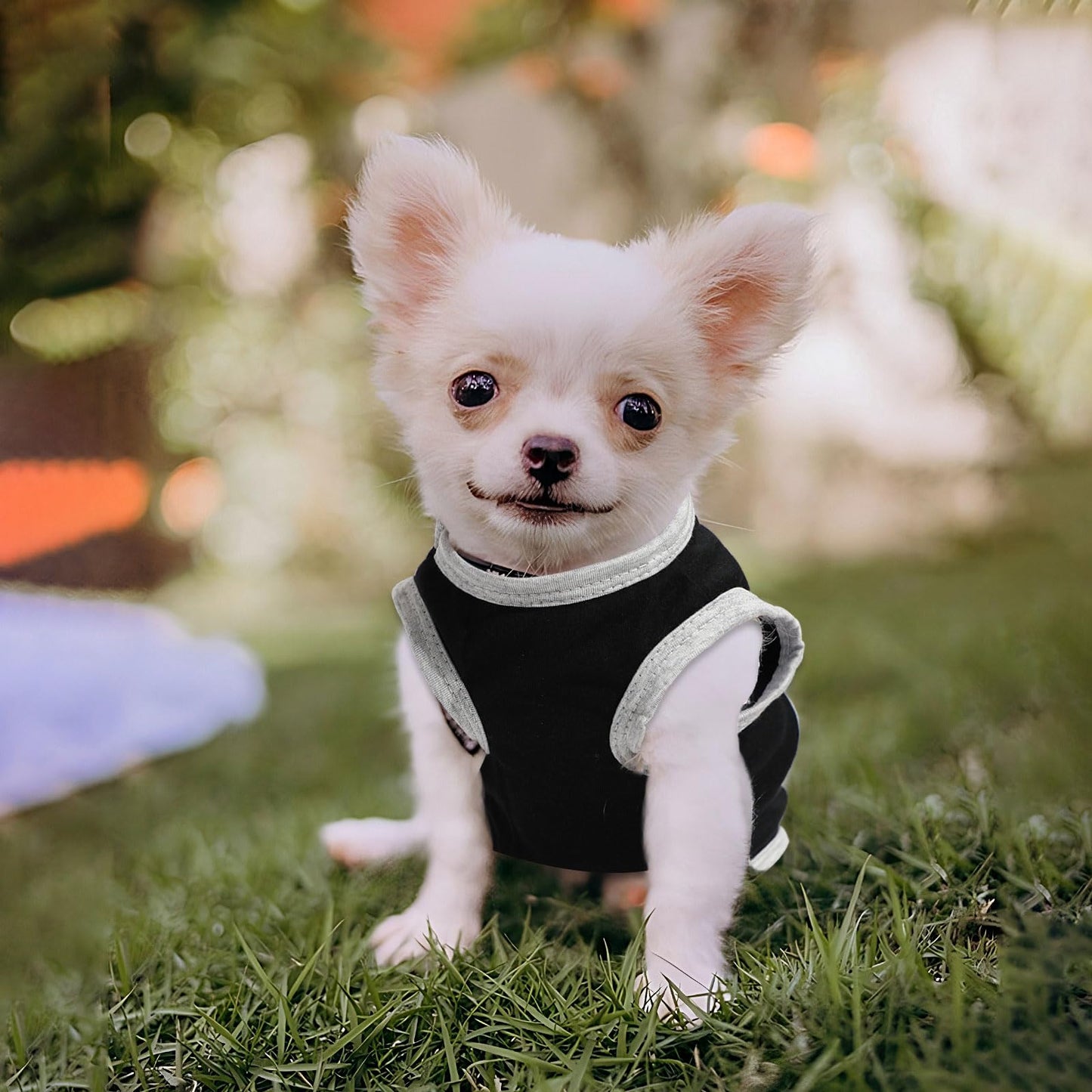 4 Pieces Dog Clothes for Small Dogs Boy Dog Shirt Puppy Clothes for Chihuahua Yorkie Soft Cute Pattern Pet Cat Clothing Black Grey Red Green XXS~M (XXSmall)