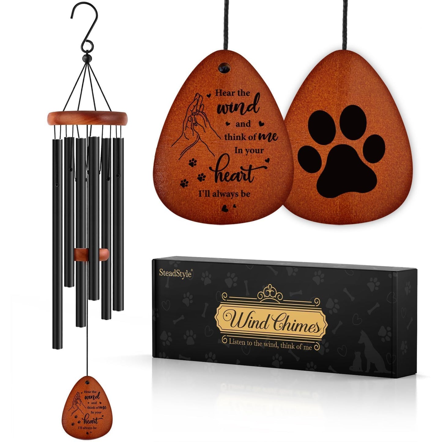 SteadStyle Pet Memorial Gifts for Dogs, Dog Memorial, Pet Memorial Wind Chime, Loss of a Dog Sympathy Gift, in Memory of Dogs Cats Gifts,Remembrance Bereavement Gift 25.5 in