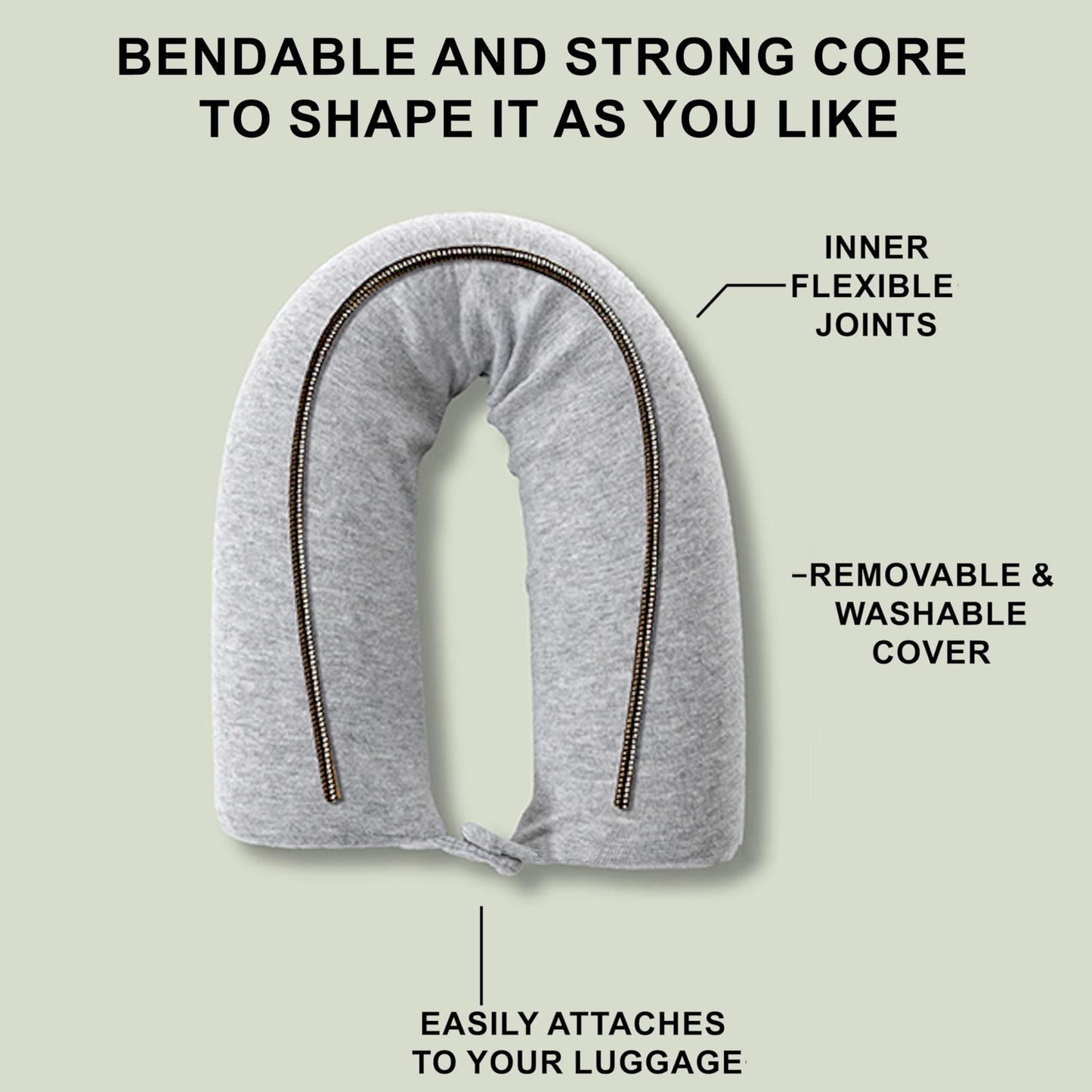Dot&Dot Twist Memory Foam Travel Pillow for Airplane, Car and Home, Travel Neck Pillow for Sleeping, Airplane Pillow for Neck Support, Chin, Lumbar and Leg, Adjustable Bendable Neck Roll Pillow