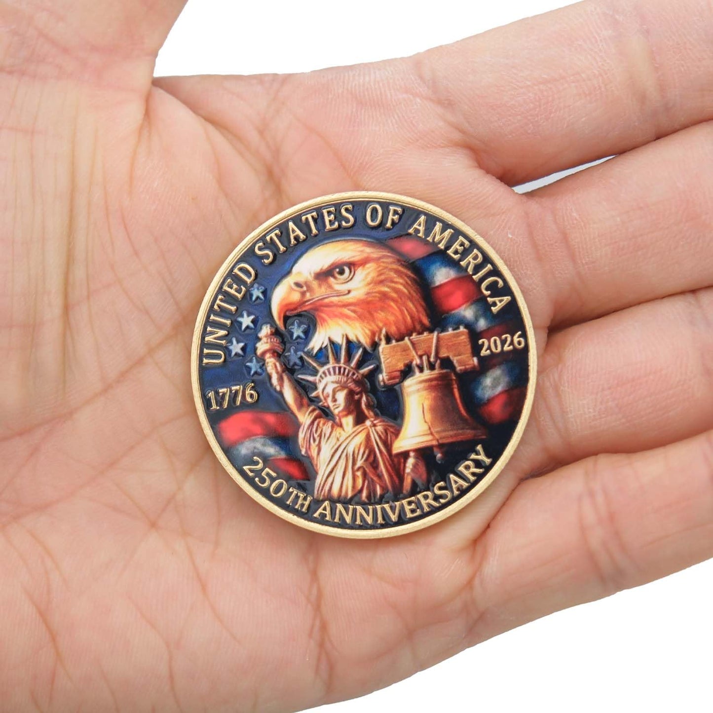 250 Anniversary Coin 250th Year American USA Anniversary Commemorative Coin Merch Merchandise with Case Collectible Gifts
