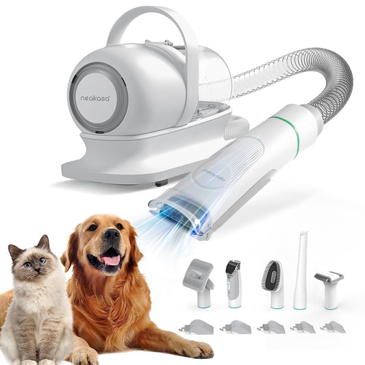 neabot Neakasa P1 Pro Pet Grooming Kit & Vacuum Suction 99% Pet Hair, Professional Clippers with 5 Proven Grooming Tools for Dogs Cats and Other Animals