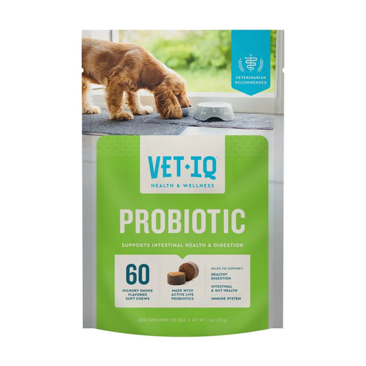 Probiotic Supplement for Dogs, Hickory Smoke Flavored Soft Chew 60 Count
