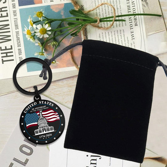 Viayen 250th Anniversary Keychain - 4th of July Decorations for Independence Day Gifts Patriotic 250 Years America 1776-2026 Gifts