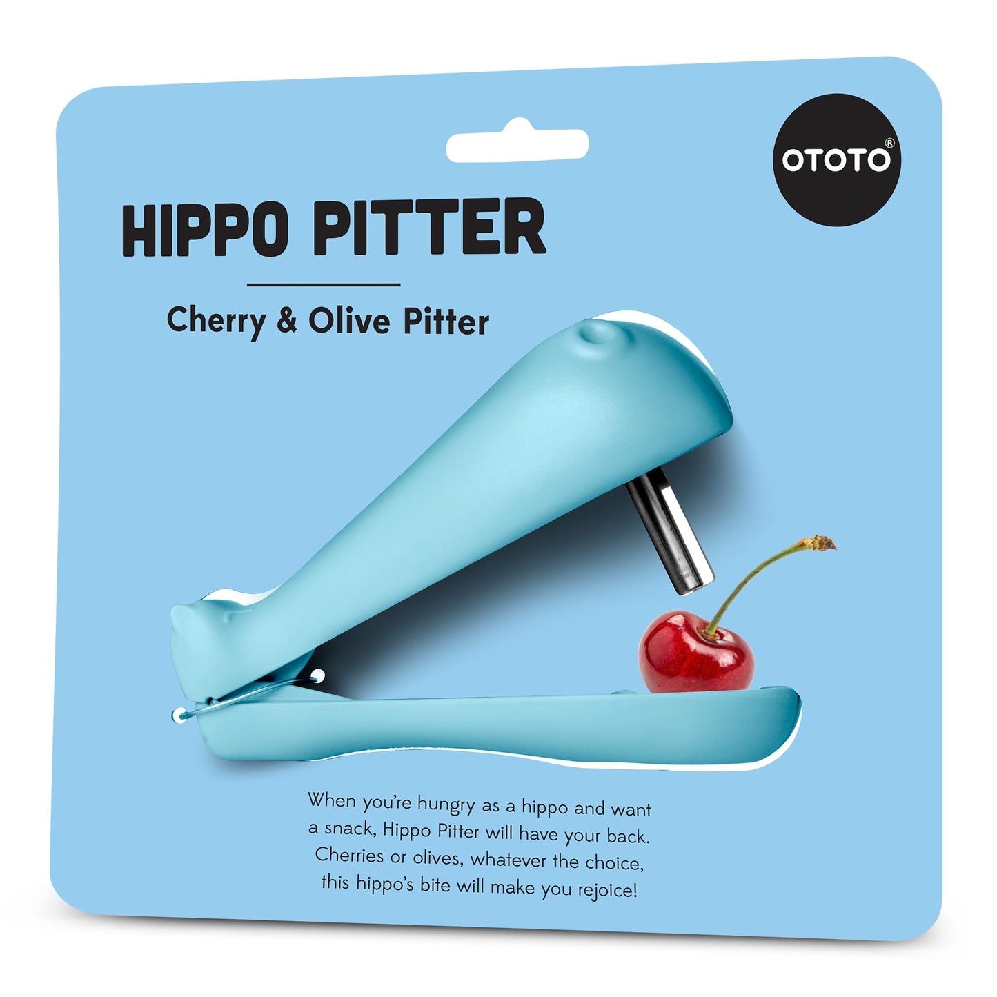 OTOTO Hippo Pitter – Cherry Pitter Tool Shaped Like a Hippo, Fun Olive Pitter for Easy Pitting, Quirky Kitchen Gadget, Perfect for Gifting
