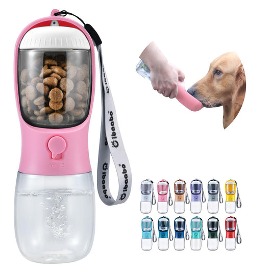 Cibaabo Dog Water Bottle with Food Container, Travel Puppy Water Bowl, Portable Pet Dispenser, Girl Dog Mom Gifts Accessories Stuff Essentials Necessities for Yorkie Chihuahua Cat Walking and Hiking