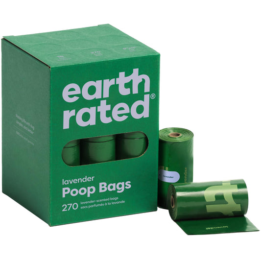 Earth Rated Poop Bags for Dogs, Guaranteed Leak Proof and Extra Thick Waste Bag Refill Rolls, Lavender Scented, 270 Count