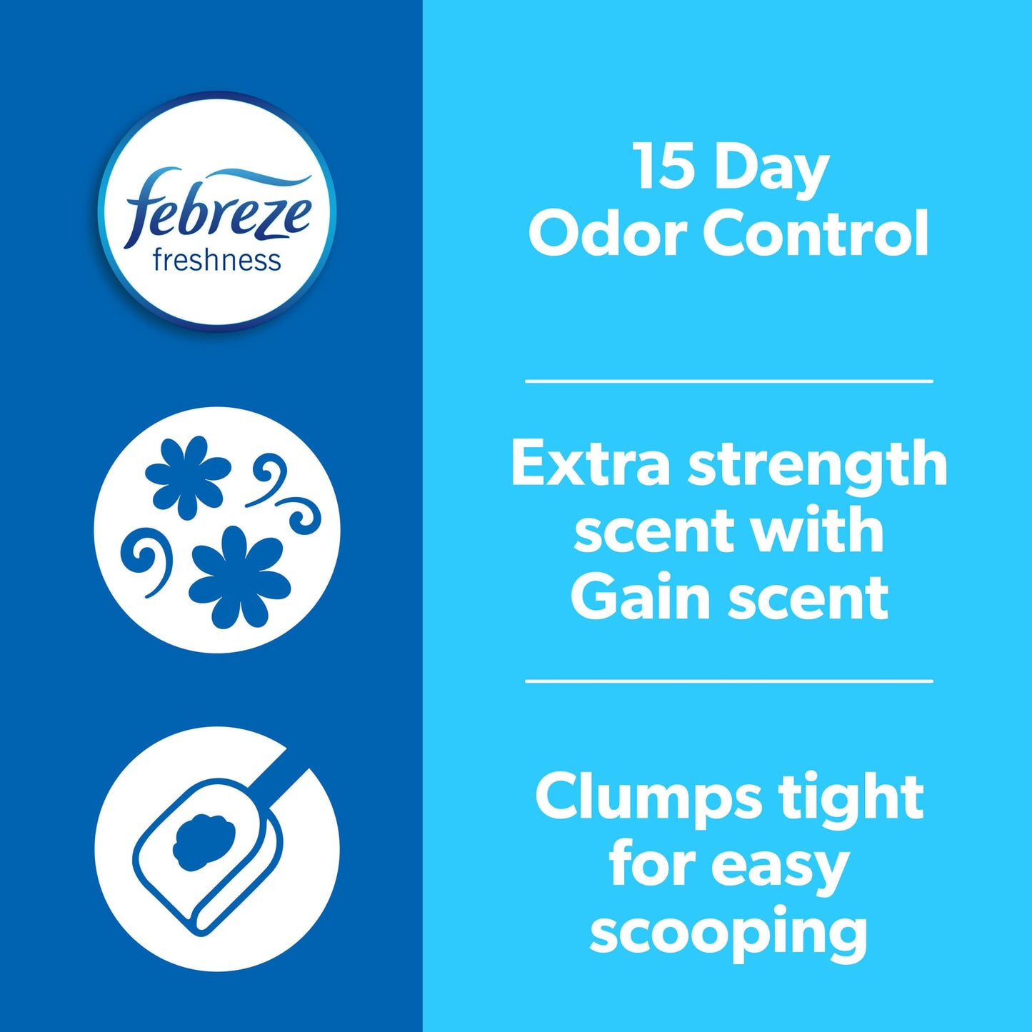 Fresh Step Advanced Clumping Litter with Febreze Freshness with Gain Scent, Fights Odor on Contact, 37 lbs. (2 x 18.5 lb. Box) (Package May Vary)