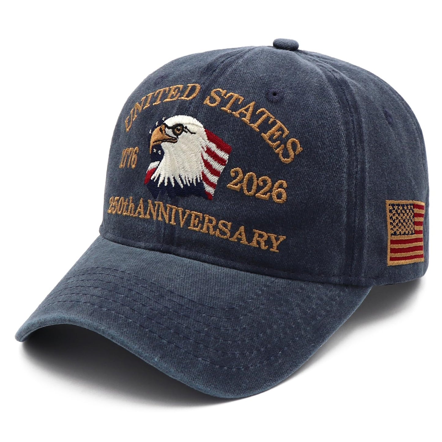 250 Anniversary USA Hat - United States 250th Anniversary Cap,1776-2026 Baseball Cap of Patriotic Hats for Men Women 4th of July Hats Fathers Day Hats for Dad Husband Stepdad Blue